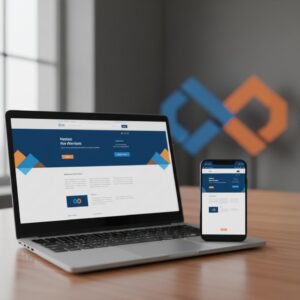 professionele website laten maken - Een moderne laptop en smartphone waarop een professionele website, gemaakt door eConcepts Nederland, wordt getoond.