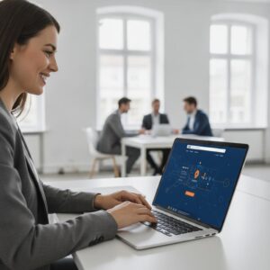 professionele website laten maken - Een moderne laptop toont het designproces van een professionele website, gemaakt door eConcepts Nederland.
