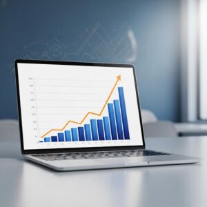 website optimalisatie - Grafiek die de stijgende lijn van bedrijfsresultaten na website optimalisatie door eConcepts Nederland toont.